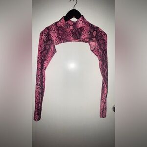 Fashion Nova Pink Snake Print Crop Top